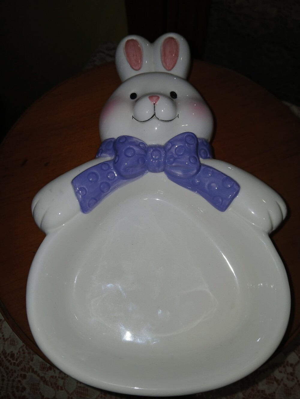 Vintage Hallmark Gourmet Gifts Easter Bunny Ceramic dish wall plaque Spoon